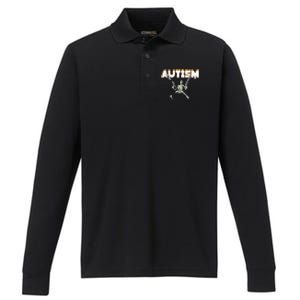 Autism Skeleton Meme Performance Long Sleeve Polo