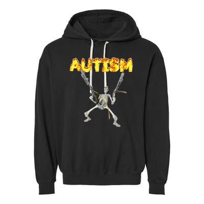 Autism Skeleton Meme Garment-Dyed Fleece Hoodie