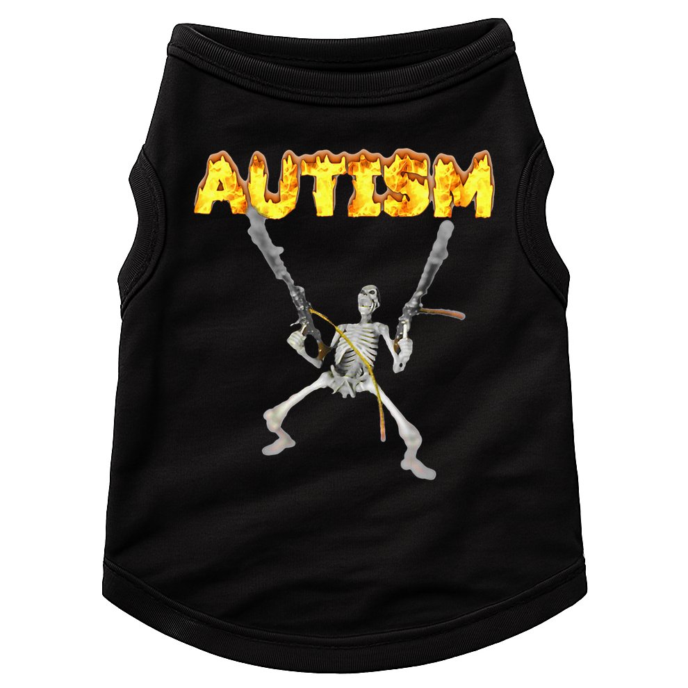 Autism Skeleton Meme Doggie Tank