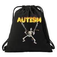Autism Skeleton Meme Drawstring Bag