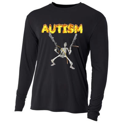 Autism Skeleton Meme Cooling Performance Long Sleeve Crew