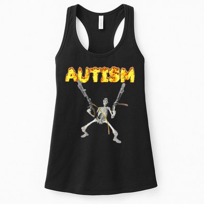 Autism Skeleton Meme Womens Tank Top
