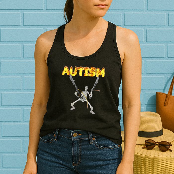 Autism Skeleton Meme Womens Tank Top