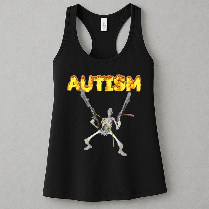 Autism Skeleton Meme Womens Tank Top