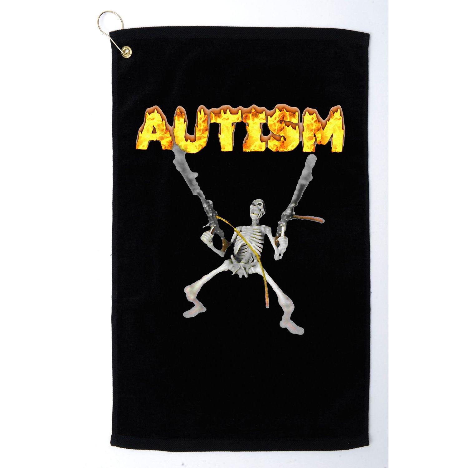 Autism Skeleton Meme Golf Towel
