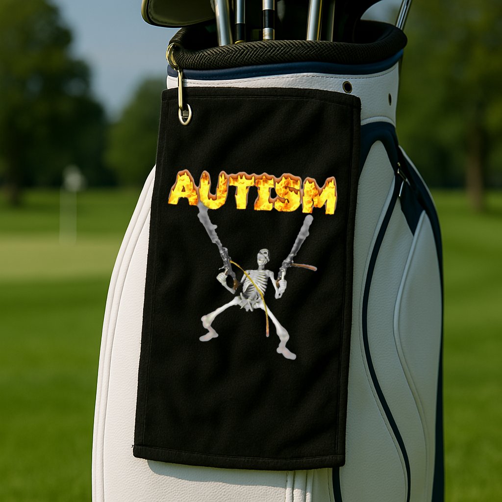 Autism Skeleton Meme Golf Towel