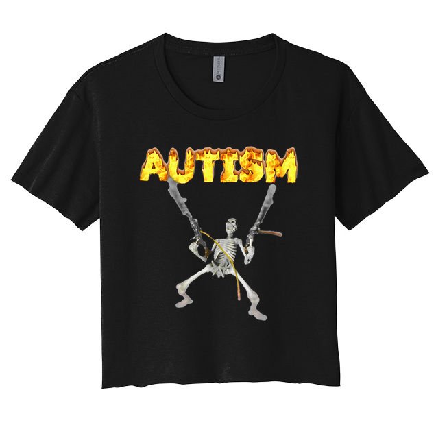 Autism Skeleton Meme Crop Top