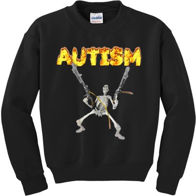 Autism Skeleton Meme Kids Sweatshirt