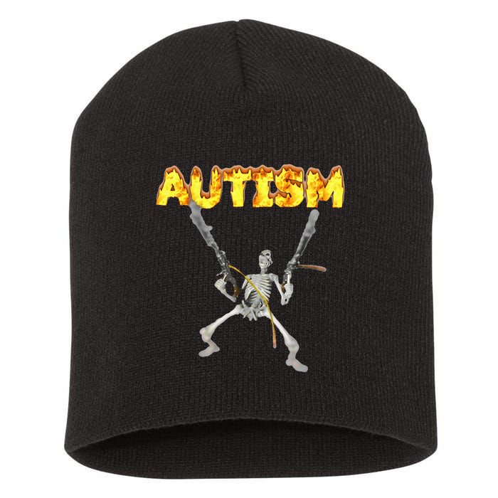 Autism Skeleton Meme Short Acrylic Beanie