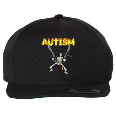 Autism Skeleton Meme Wool Snapback Cap