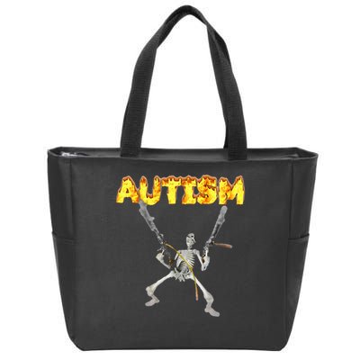 Autism Skeleton Meme Zip Tote Bag