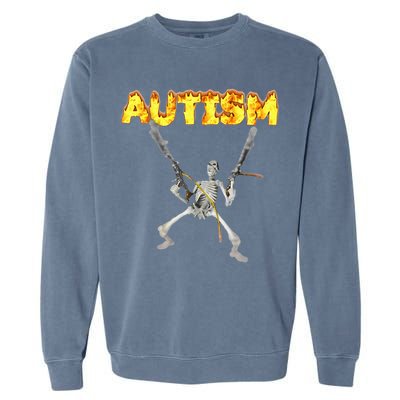 Autism Skeleton Meme Garment-Dyed Sweatshirt