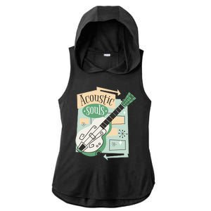 Acoustic Souls Musical Guitar Ladies PosiCharge Tri-Blend Wicking Draft Hoodie Tank