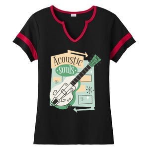 Acoustic Souls Musical Guitar Ladies Halftime Notch Neck Tee