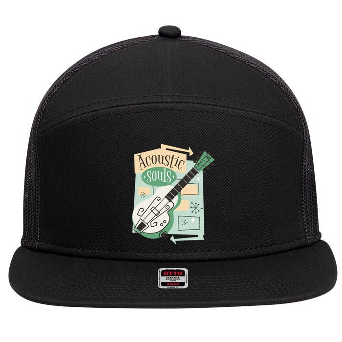 Acoustic Souls Musical Guitar 7 Panel Mesh Trucker Snapback Hat