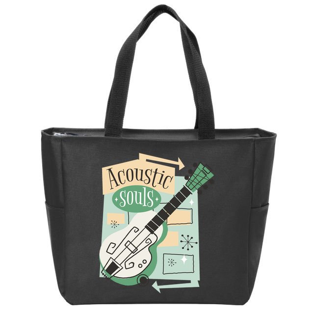 Acoustic Souls Musical Guitar Zip Tote Bag