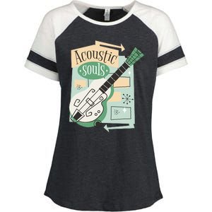 Acoustic Souls Musical Guitar Enza Ladies Jersey Colorblock Tee