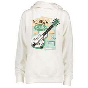 Acoustic Souls Musical Guitar Womens Funnel Neck Pullover Hood