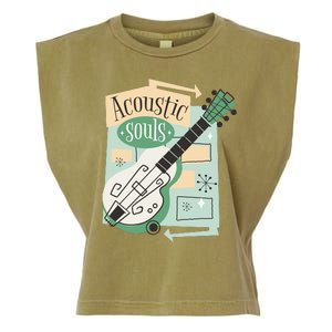 Acoustic Souls Musical Guitar Garment-Dyed Women's Muscle Tee