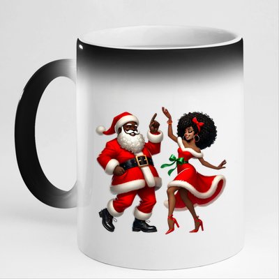 African Santa Mrs Claus Dancing African American Christmas 11oz Black Color Changing Mug