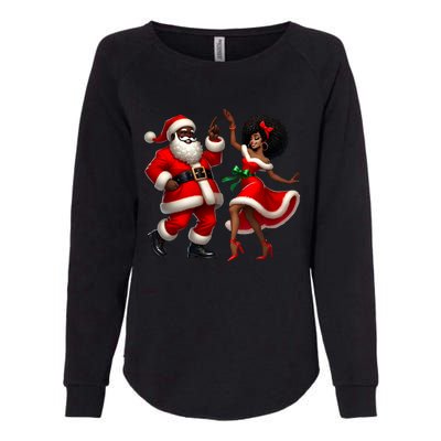 African Santa Mrs Claus Dancing African American Christmas Womens California Wash Sweatshirt