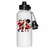 African Santa Mrs Claus Dancing African American Christmas Aluminum Water Bottle