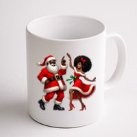 African Santa Mrs Claus Dancing African American Christmas Coffee Mug