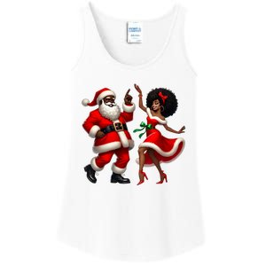 African Santa Mrs Claus Dancing African American Christmas Ladies Essential Tank