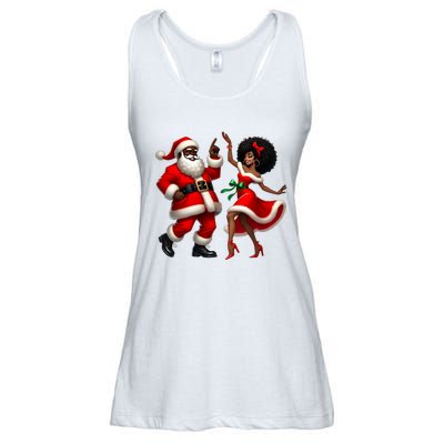 African Santa Mrs Claus Dancing African American Christmas Ladies Essential Flowy Tank