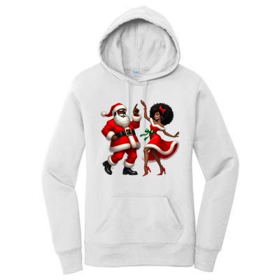 African Santa Mrs Claus Dancing African American Christmas Women's Pullover Hoodie