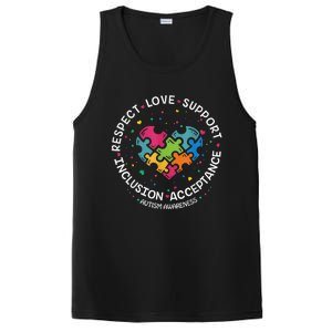 Autism Shirt Mom Dad Respect Love Support Autism Awareness PosiCharge Competitor Tank