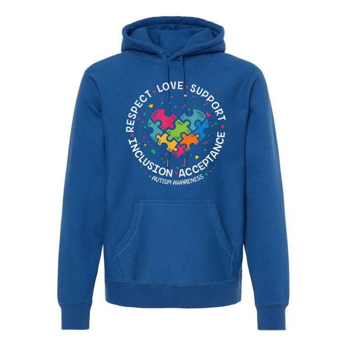 Autism Shirt Mom Dad Respect Love Support Autism Awareness Premium Hoodie