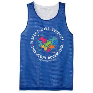 Autism Shirt Mom Dad Respect Love Support Autism Awareness Mesh Reversible Basketball Jersey Tank