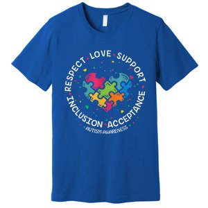 Autism Shirt Mom Dad Respect Love Support Autism Awareness Premium T-Shirt