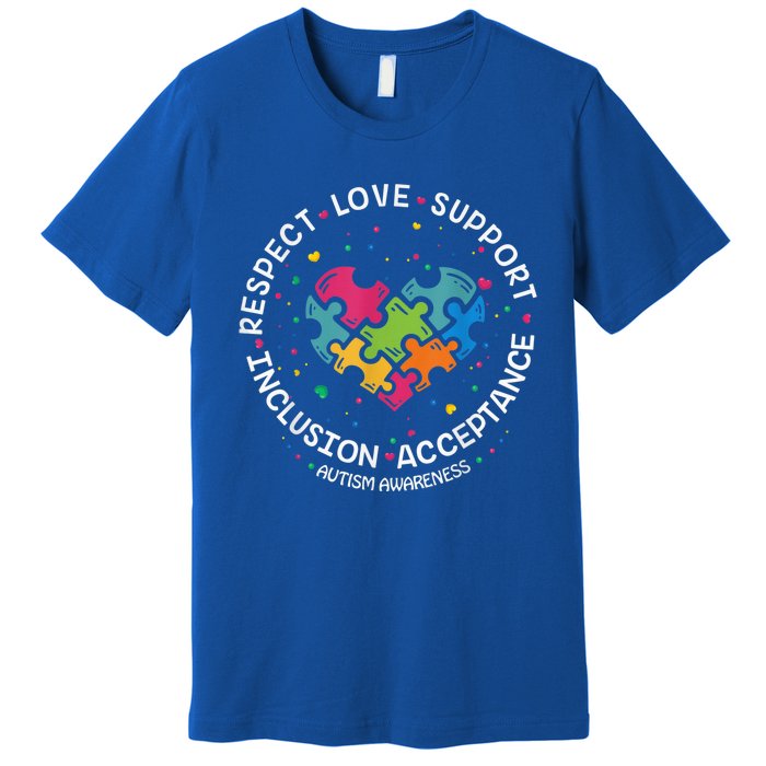 Autism Shirt Mom Dad Respect Love Support Autism Awareness Premium T-Shirt