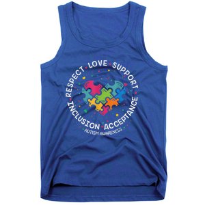 Autism Shirt Mom Dad Respect Love Support Autism Awareness Tank Top