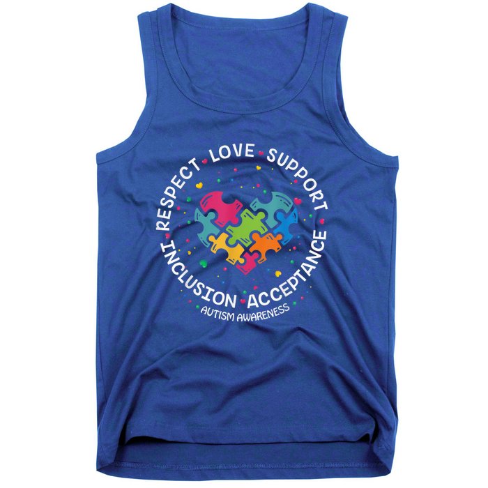 Autism Shirt Mom Dad Respect Love Support Autism Awareness Tank Top