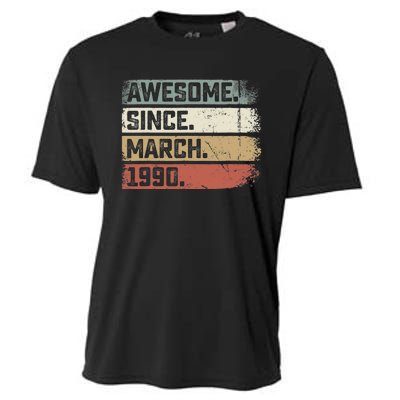 Awesome Since March 1990 33 Years Old Gifts 33rd Birthday Cooling Performance Crew T-Shirt