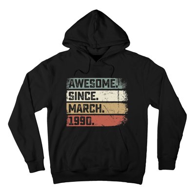 Awesome Since March 1990 33 Years Old Gifts 33rd Birthday Hoodie