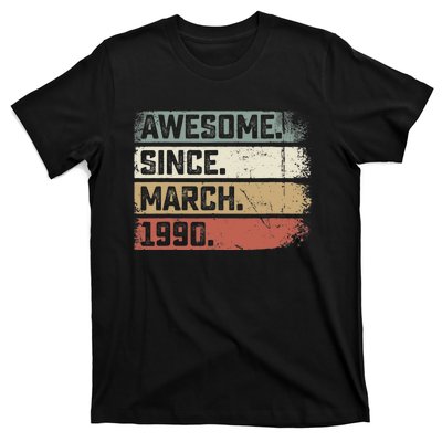 Awesome Since March 1990 33 Years Old Gifts 33rd Birthday T-Shirt