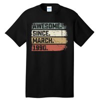 Awesome Since March 1990 33 Years Old Gifts 33rd Birthday Tall T-Shirt