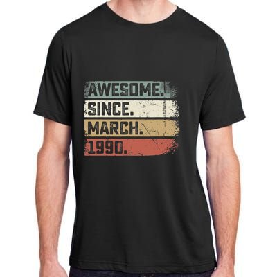 Awesome Since March 1990 33 Years Old Gifts 33rd Birthday Adult ChromaSoft Performance T-Shirt