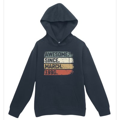 Awesome Since March 1990 33 Years Old Gifts 33rd Birthday Urban Pullover Hoodie