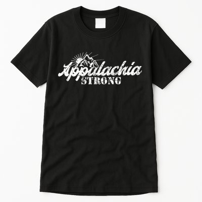 Appalachia Strong Mountain Silhouette Typography Tall T-Shirt