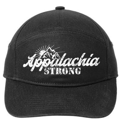 Appalachia Strong Mountain Silhouette Typography 7-Panel Snapback Hat