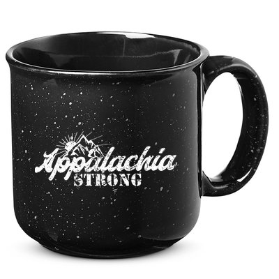 Appalachia Strong Mountain Silhouette Typography 15oz Campfire Ceramic Mug