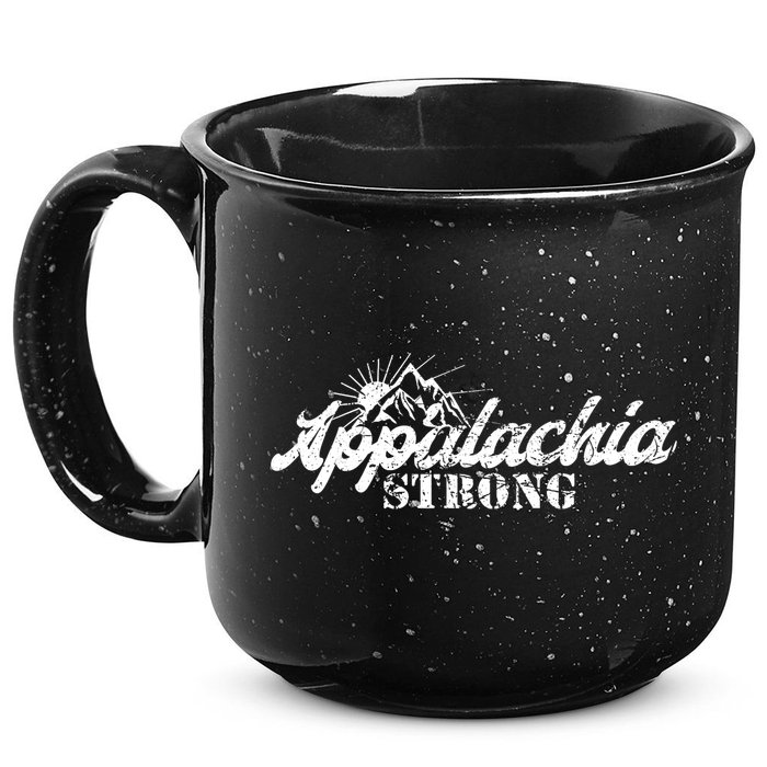 Appalachia Strong Mountain Silhouette Typography 15oz Campfire Ceramic Mug
