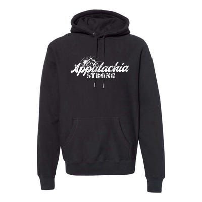 Appalachia Strong Mountain Silhouette Typography Premium Hoodie