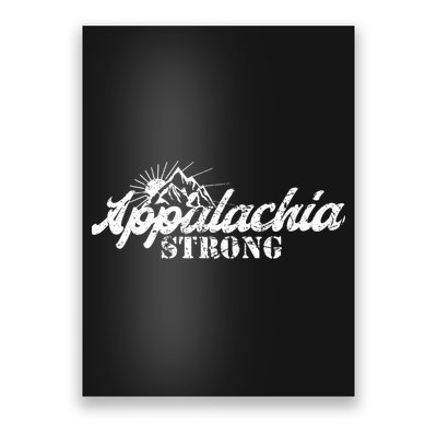 Appalachia Strong Mountain Silhouette Typography Poster