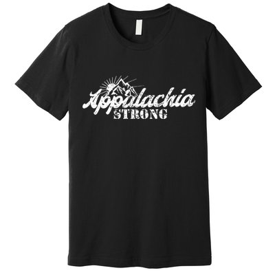 Appalachia Strong Mountain Silhouette Typography Premium T-Shirt